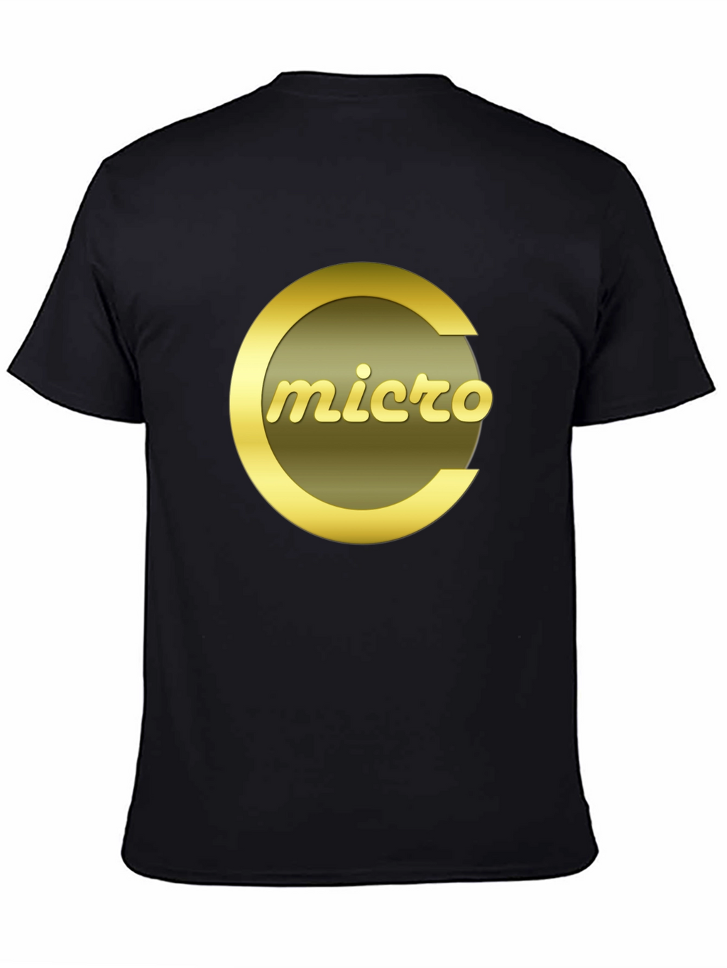 Micro T-Shirt - Stylish Gold Logo on Black Tee