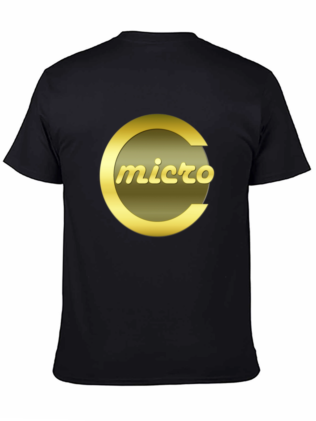Micro T-Shirt - Stylish Gold Logo on Black Tee
