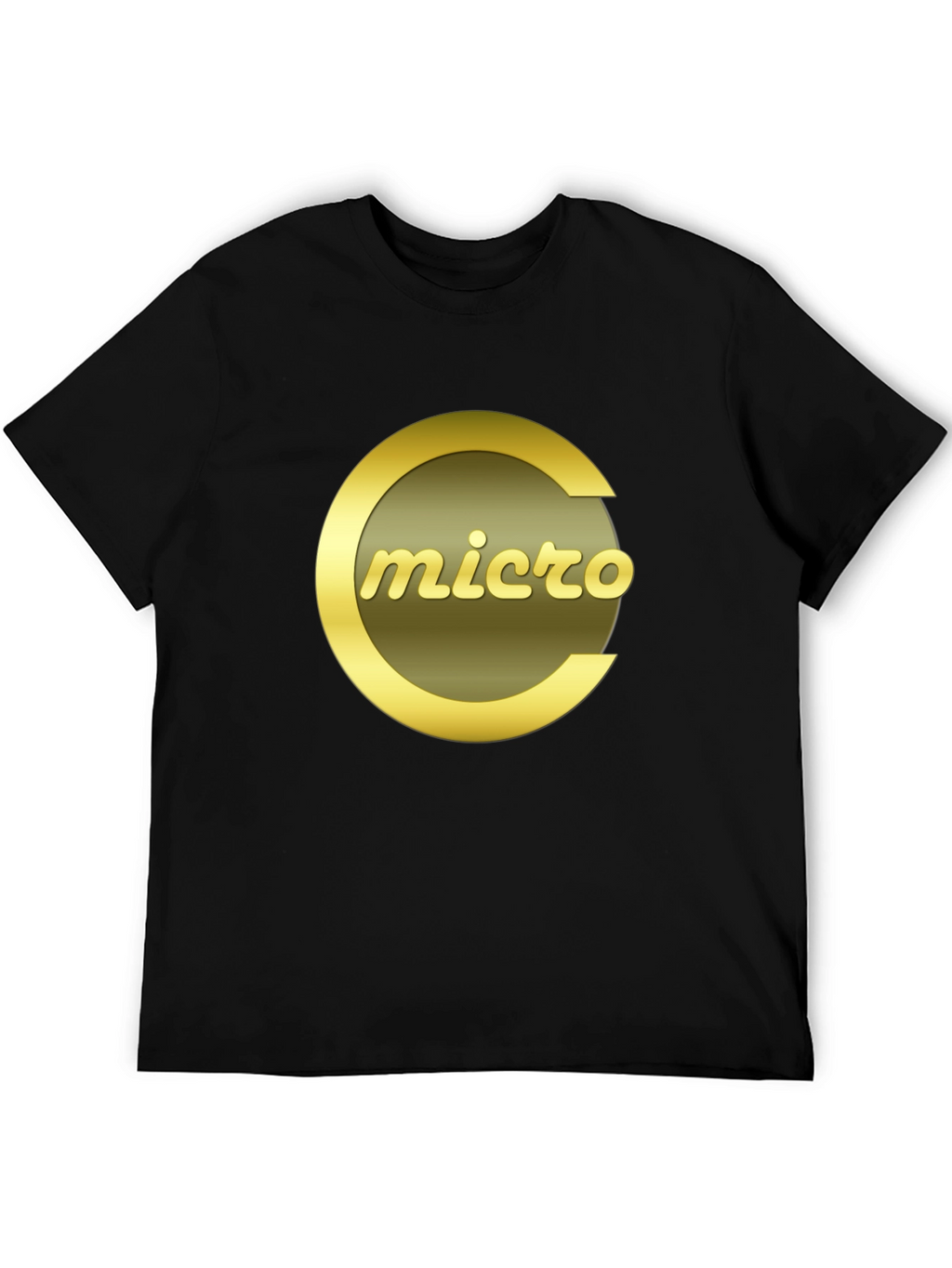 Micro T-Shirt - Stylish Gold Logo on Black Tee