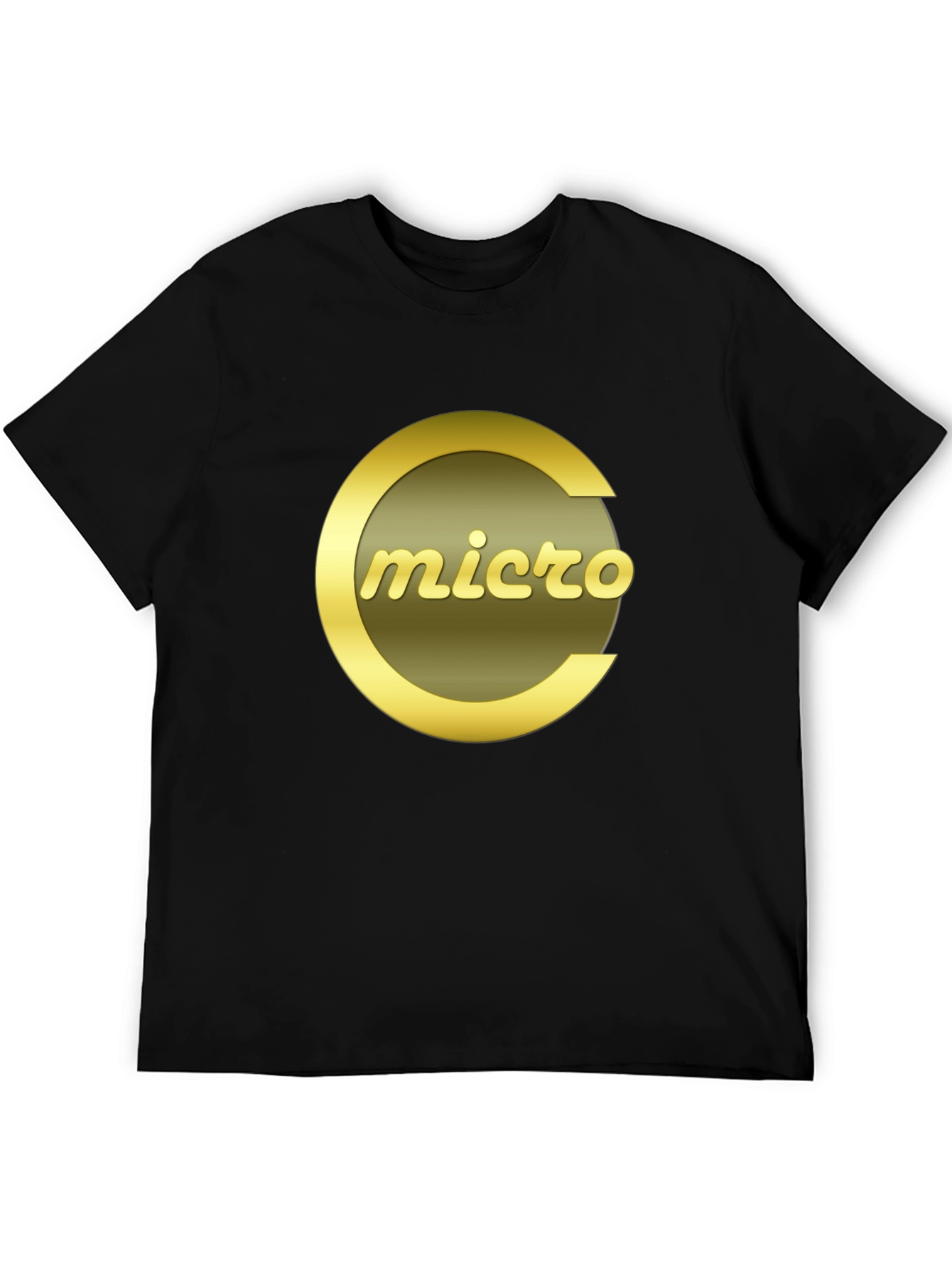 Micro T-Shirt - Stylish Gold Logo on Black Tee