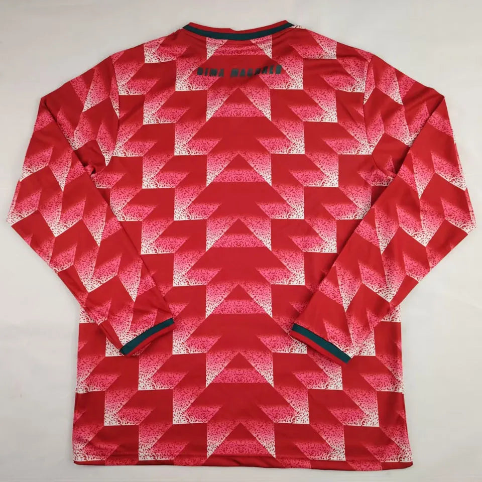 2025 Palestine Retro Style Long Sleeve Soccer Jersey Back