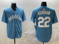 Men's Los Angeles Dodgers Clayton Kershaw #22 Light Blue Limited Player Jerseys