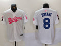 Men's Los Angeles Dodgers Kobe Bryant #8 White Limited Player Jerseys