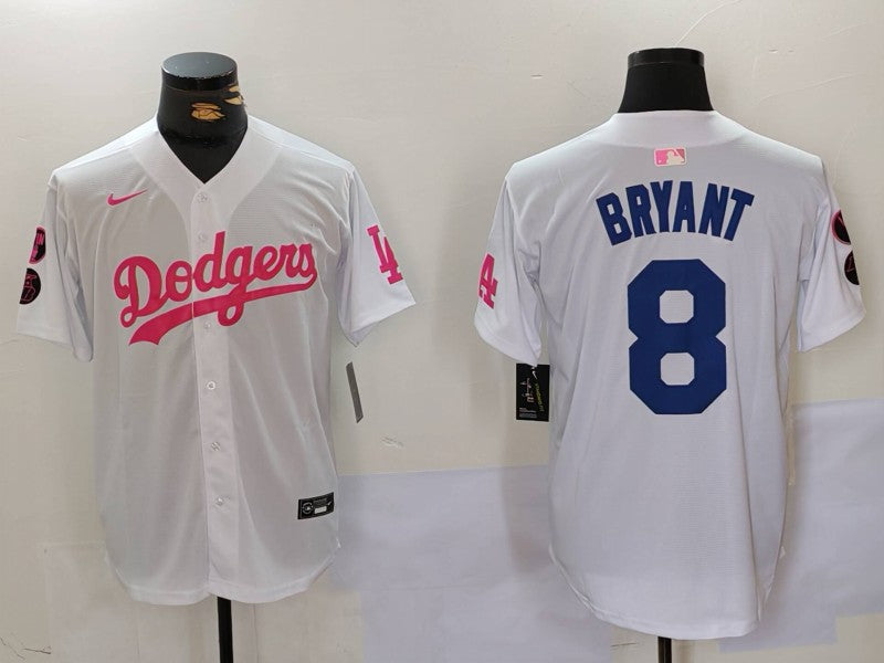 Men's Los Angeles Dodgers Kobe Bryant #8 White Limited Player Jerseys