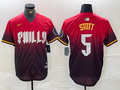 Men's Philadelphia Phillies Bryson Stott #5 Red 2024 City Connect Limited Player Jerseys