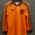 1980 NL Home Orange Retro Long Sleeve Jersey Front