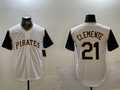 Men's Pittsburgh Pirates Roberto Clemente #21 White Replica Player Jerseys