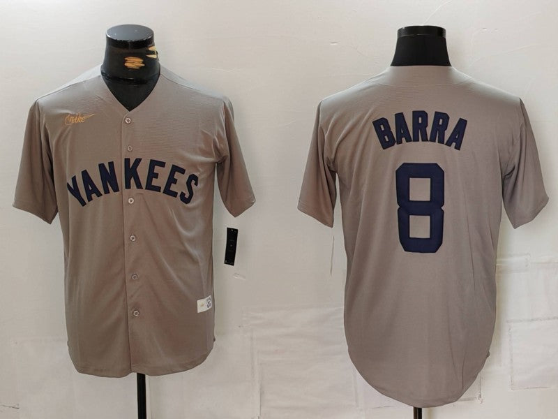 Men's New York Yankees Yogi Berra #8 Gray Road Cooperstown Collection Player Jerseys