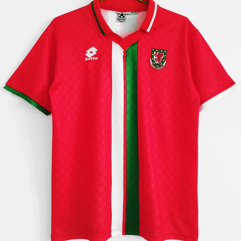 1996/1998 Wales Home Red Retro Soccer Jersey Front
