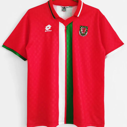 1996/1998 Wales Home Red Retro Soccer Jersey Front