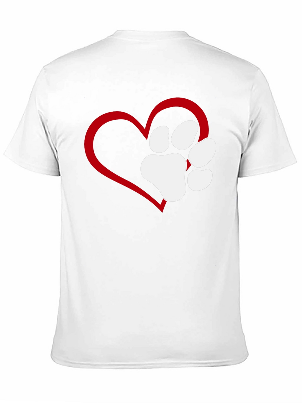 Heart Paw Print T-Shirt - Black Casual