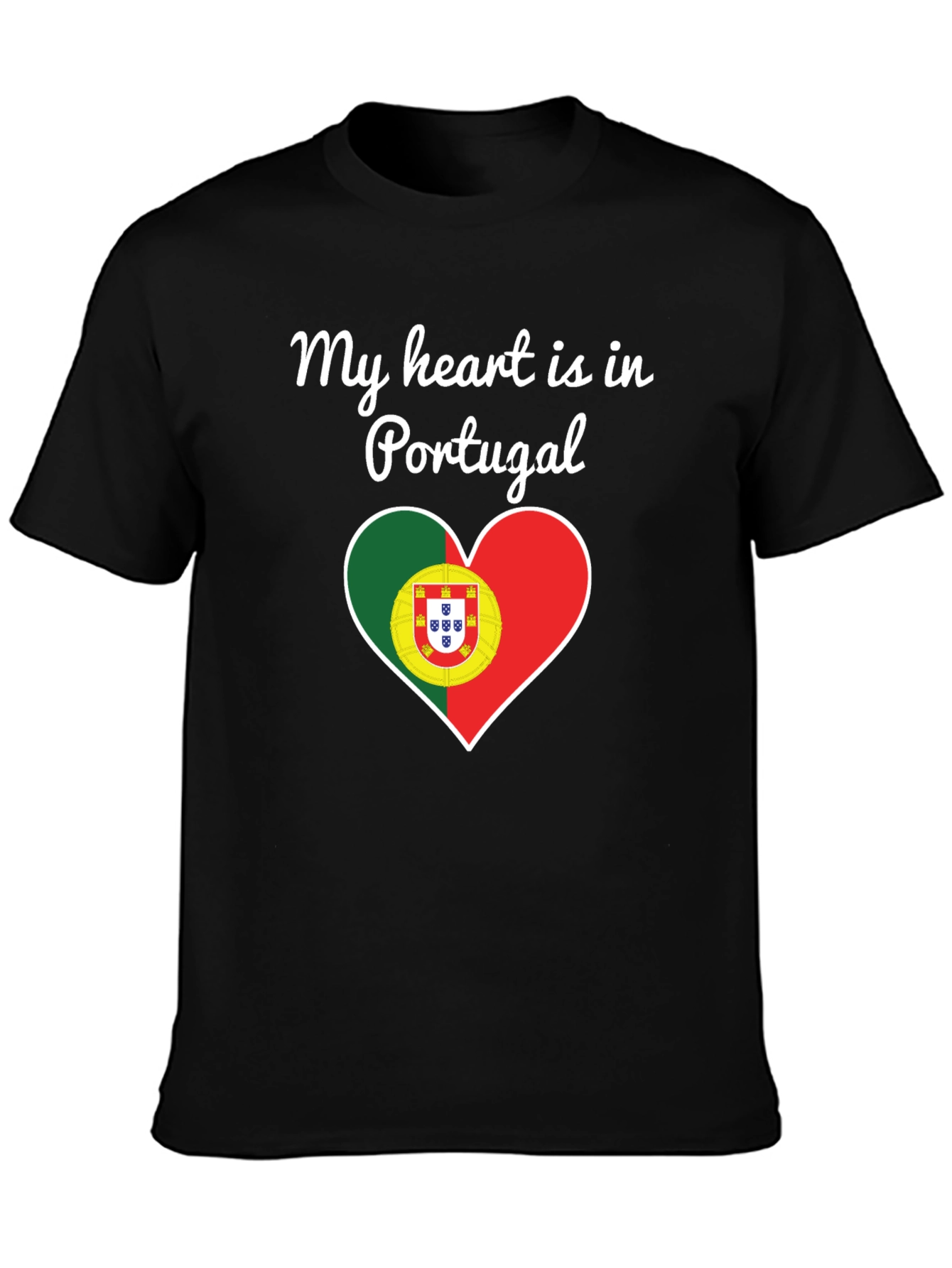 Portugal Heart Flag Graphic Tee - Country Pride T-Shirt