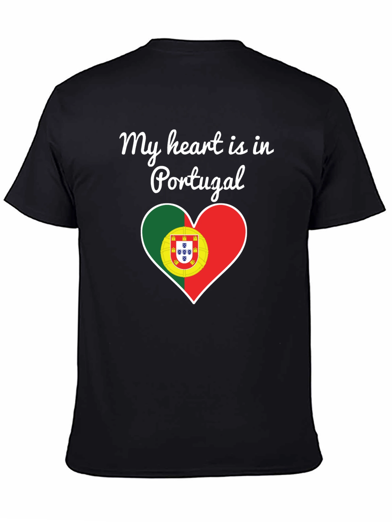 Portugal Heart Flag Graphic Tee - Country Pride T-Shirt