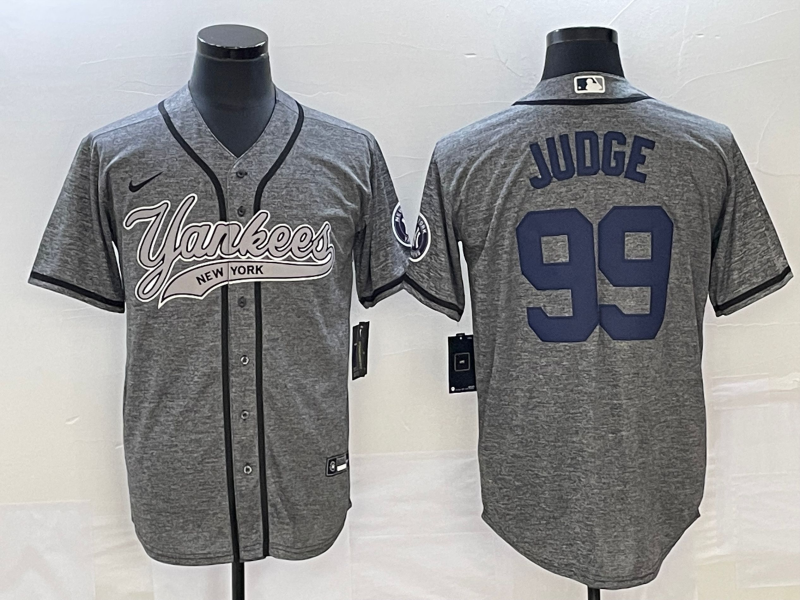 Men's New York Yankees Aaron Judge #99 Gray Game Jerseys Joint Edition