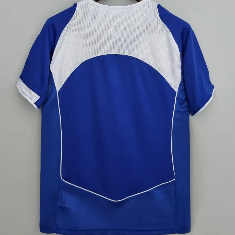2004/06 Brazil Away Blue Retro Soccer Jersey Back