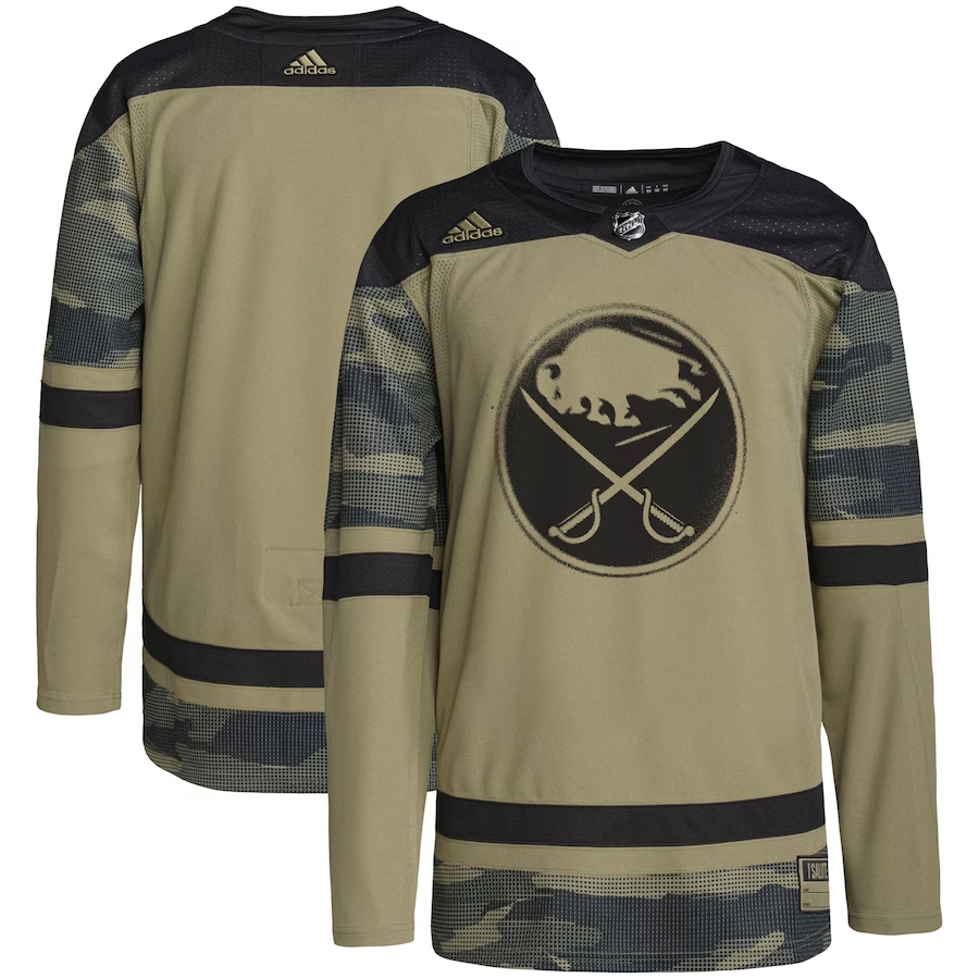 Men's Buffalo Sabres Camo Military Appreciation Team Authentic Practice Blank Jerseys