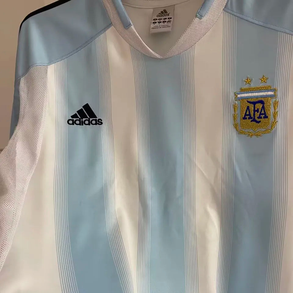 2004/05 Argentina Home Retro Soccer Jersey Detail 3