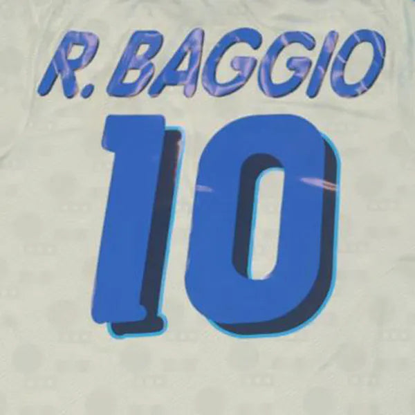 1994 Italy Away White Retro Soccer Jersey Detail 4