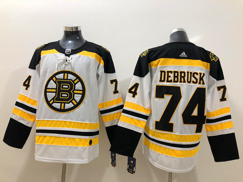 Men's Boston Bruins Jake DeBrusk #74 White Replica Player Jerseys