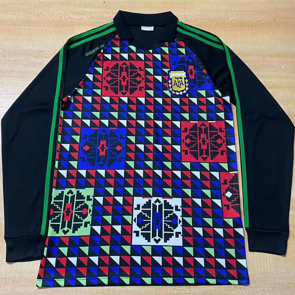 1990 Argentina GK Retro Long Sleeve Soccer Jersey Front