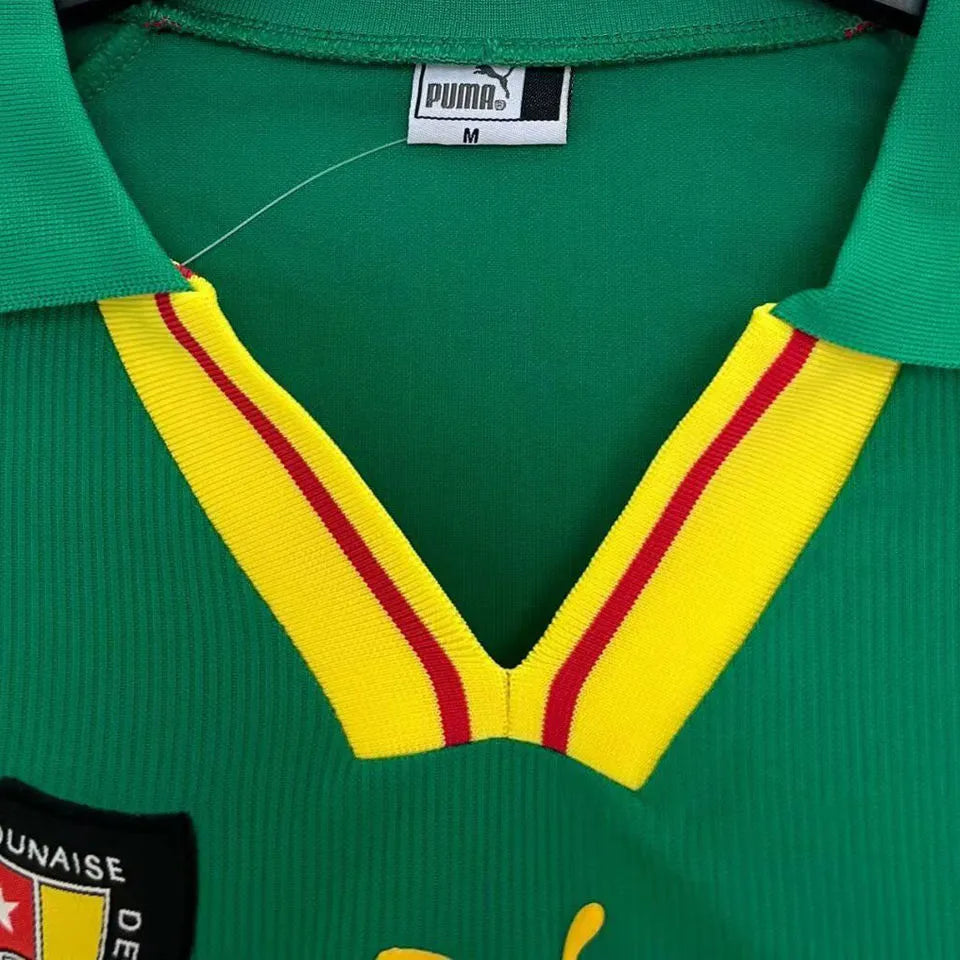 1998 Cameroun Home Green Retro Soccer Jersey Detail 3