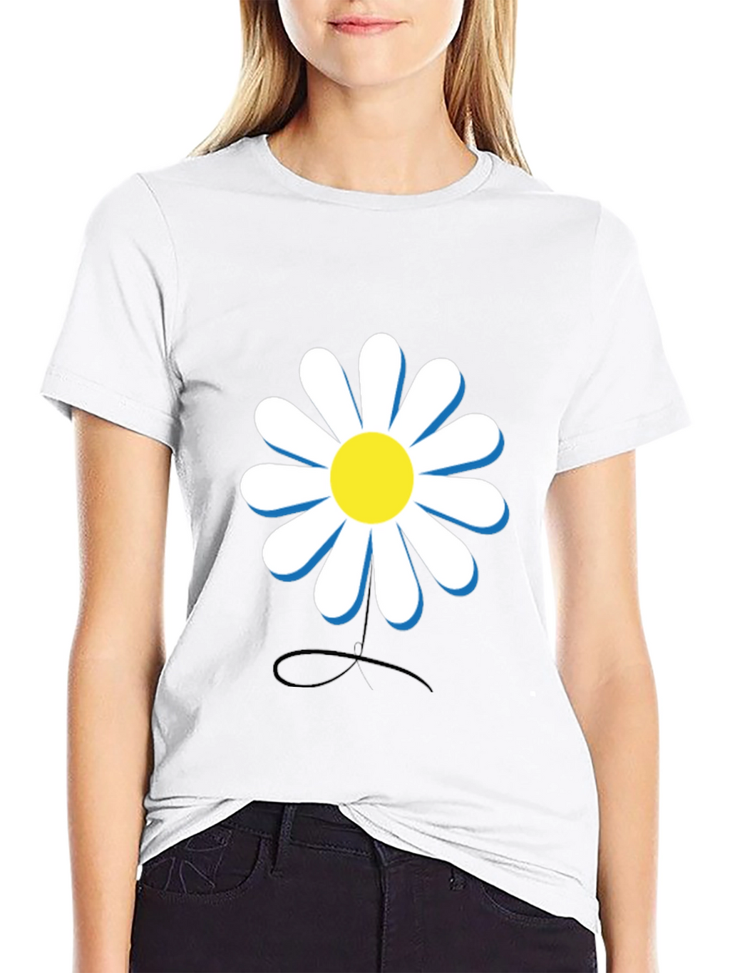 Daisy Graphic Black T-Shirt
