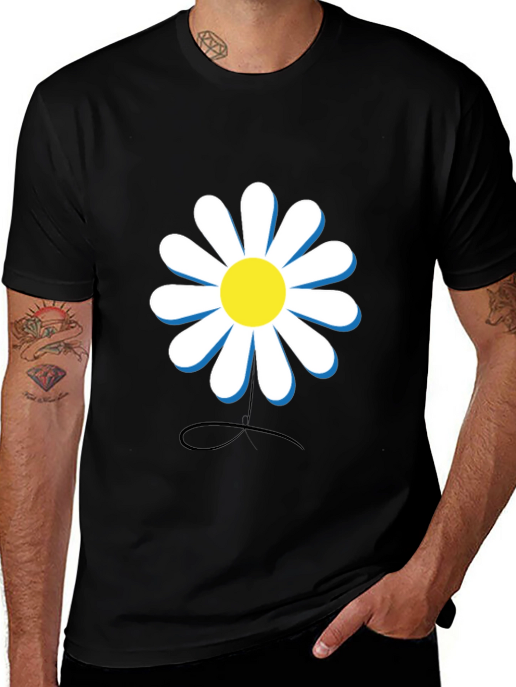Daisy Graphic Black T-Shirt