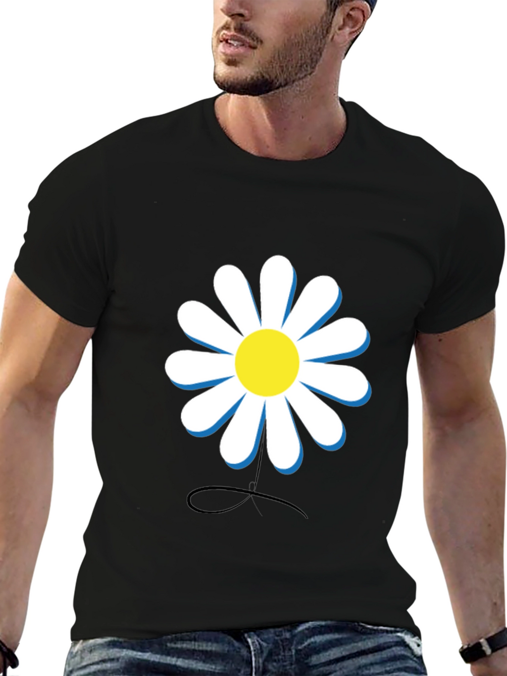 Daisy Graphic Black T-Shirt