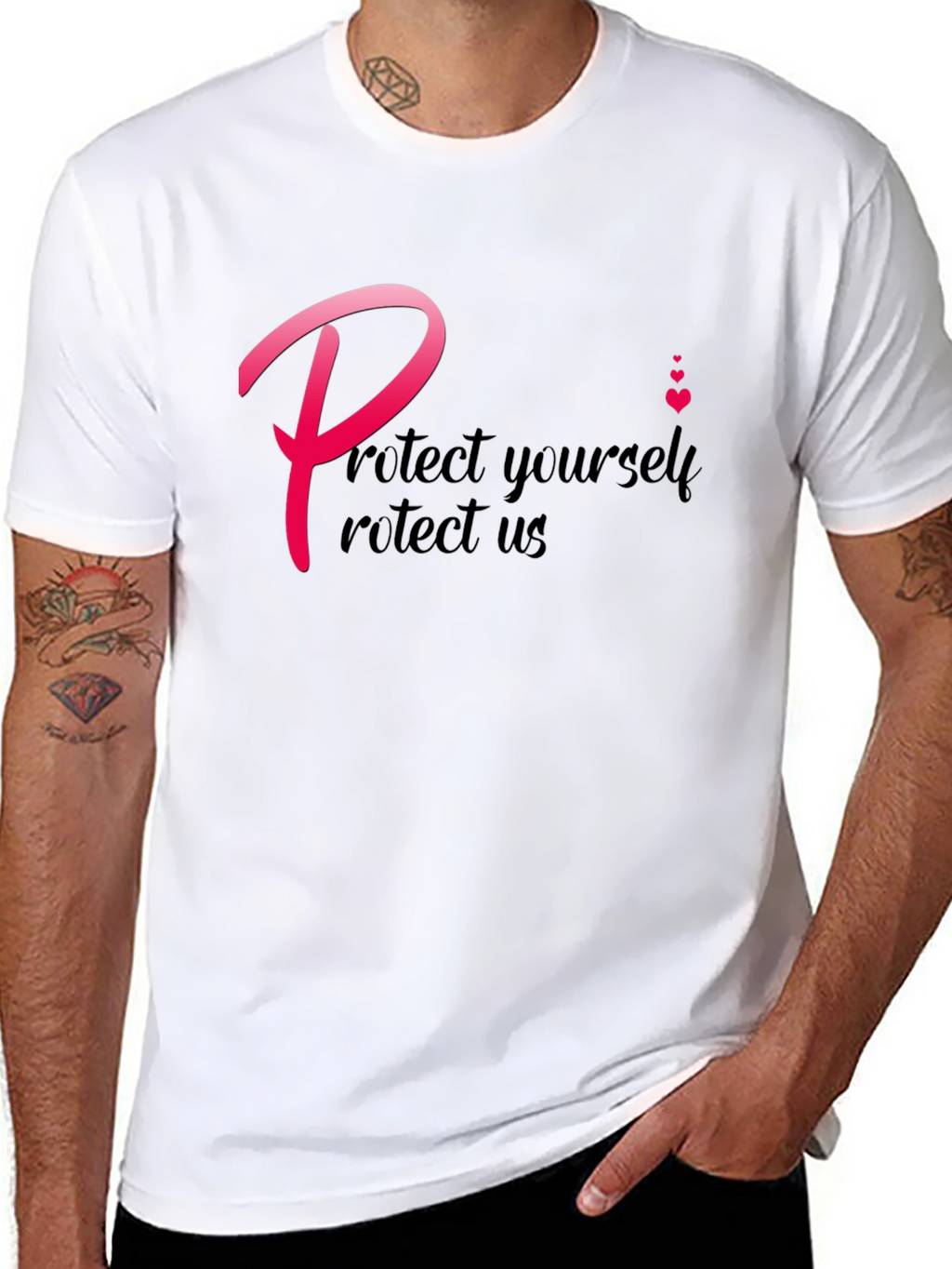 Protect Yourself T-Shirt - Black Crew Neck Tee