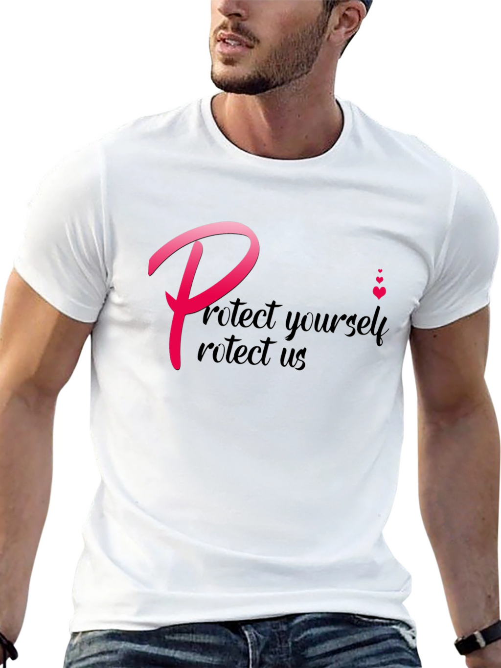 Protect Yourself T-Shirt - Black Crew Neck Tee
