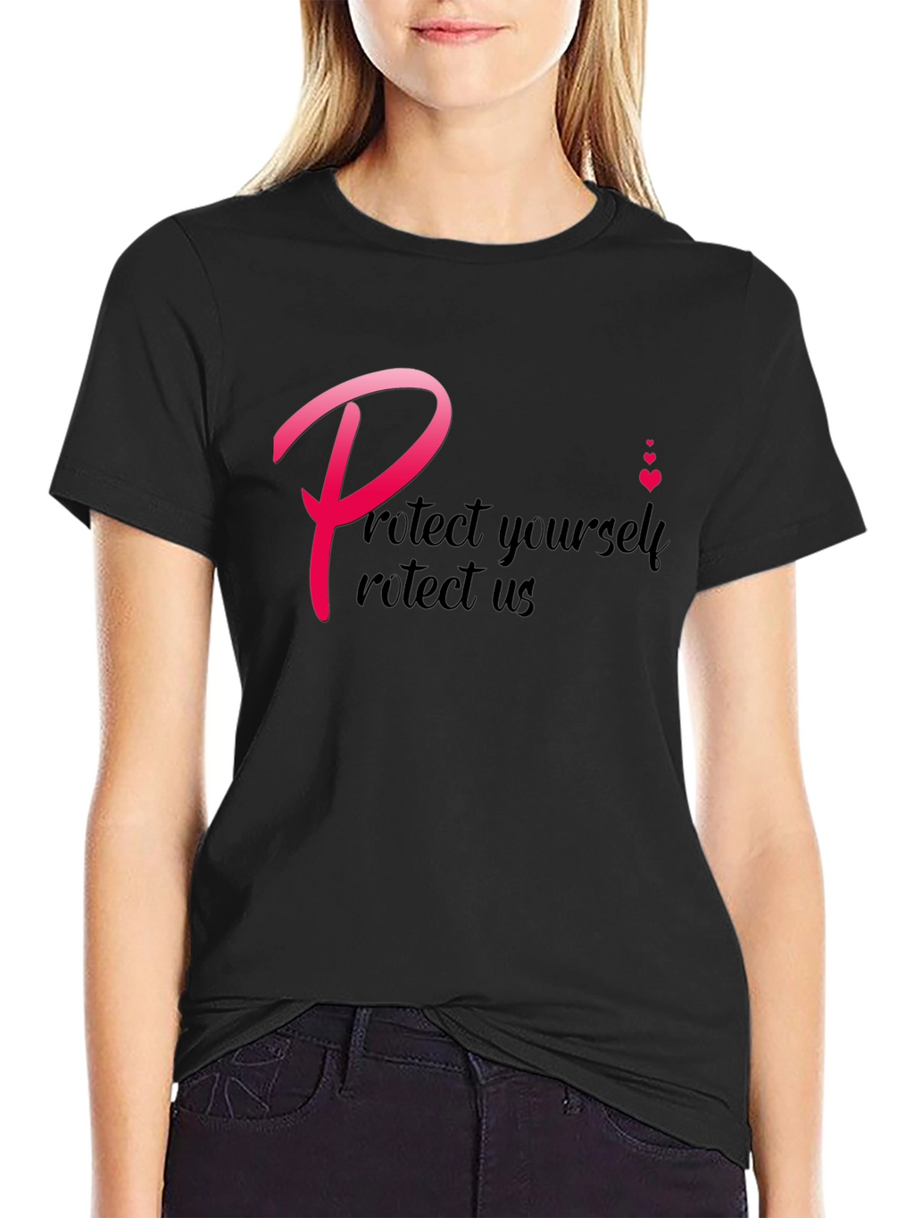 Protect Yourself T-Shirt - Black Crew Neck Tee