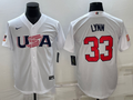 Men's 2023 World Baseball Classic #33 Lance Lynn USA White Jerseys
