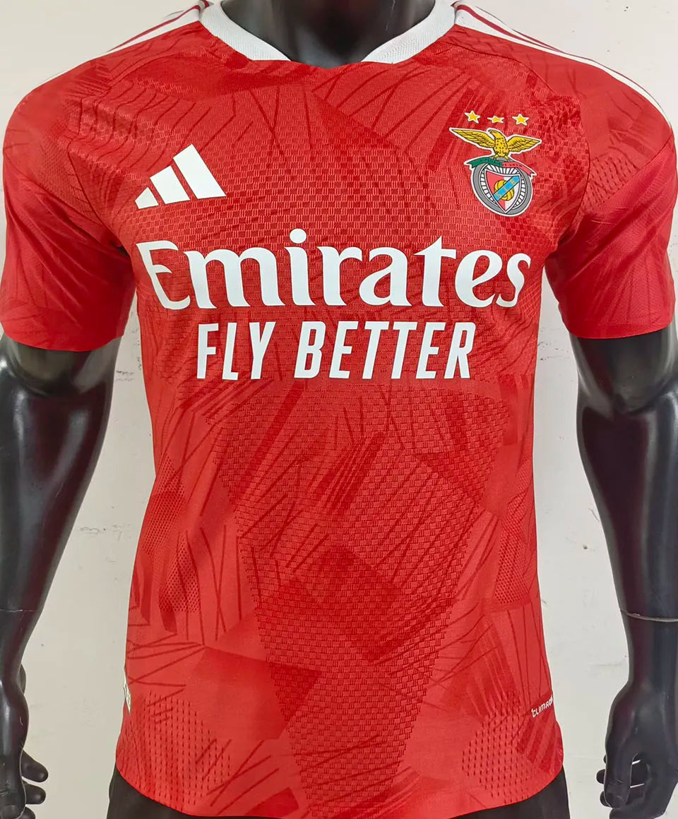 1974-1975 Ben-fica Home Red Retro Soccer Jersey Detail 1