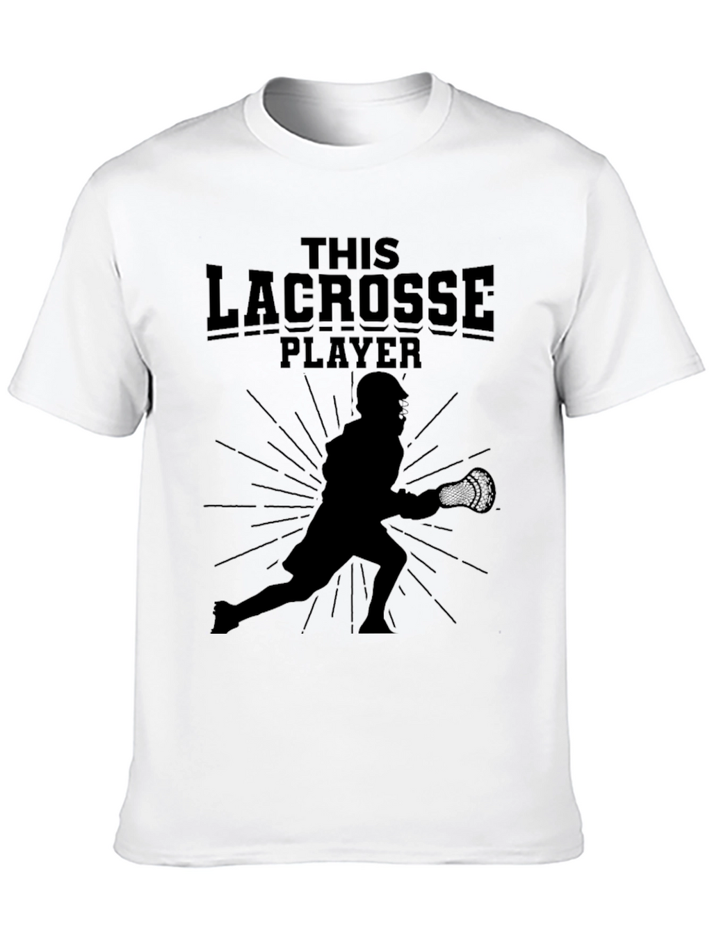 Lacrosse Player Graphic Tee - Black Cotton T-Shirt