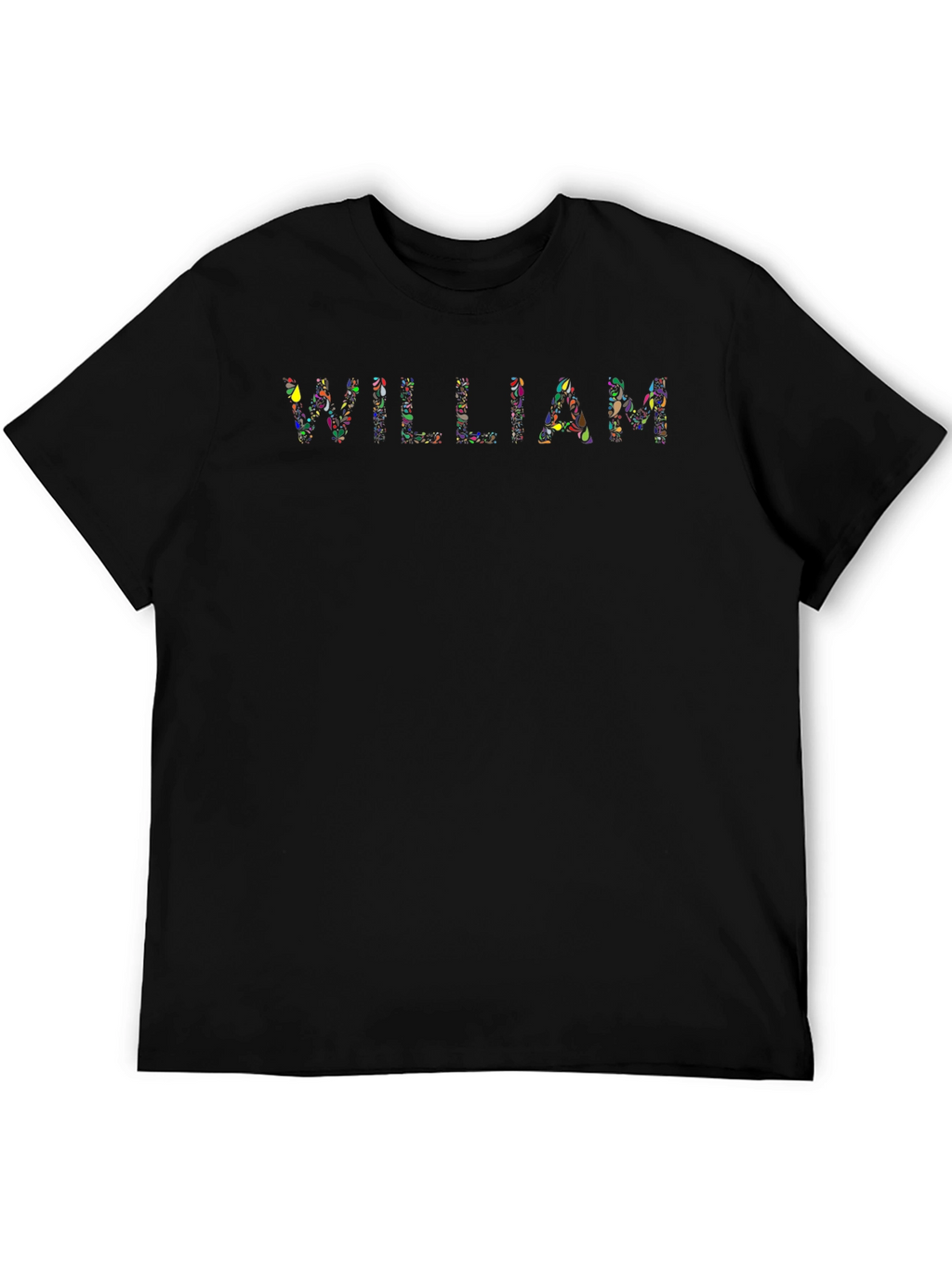 William Floral Text Black T-Shirt