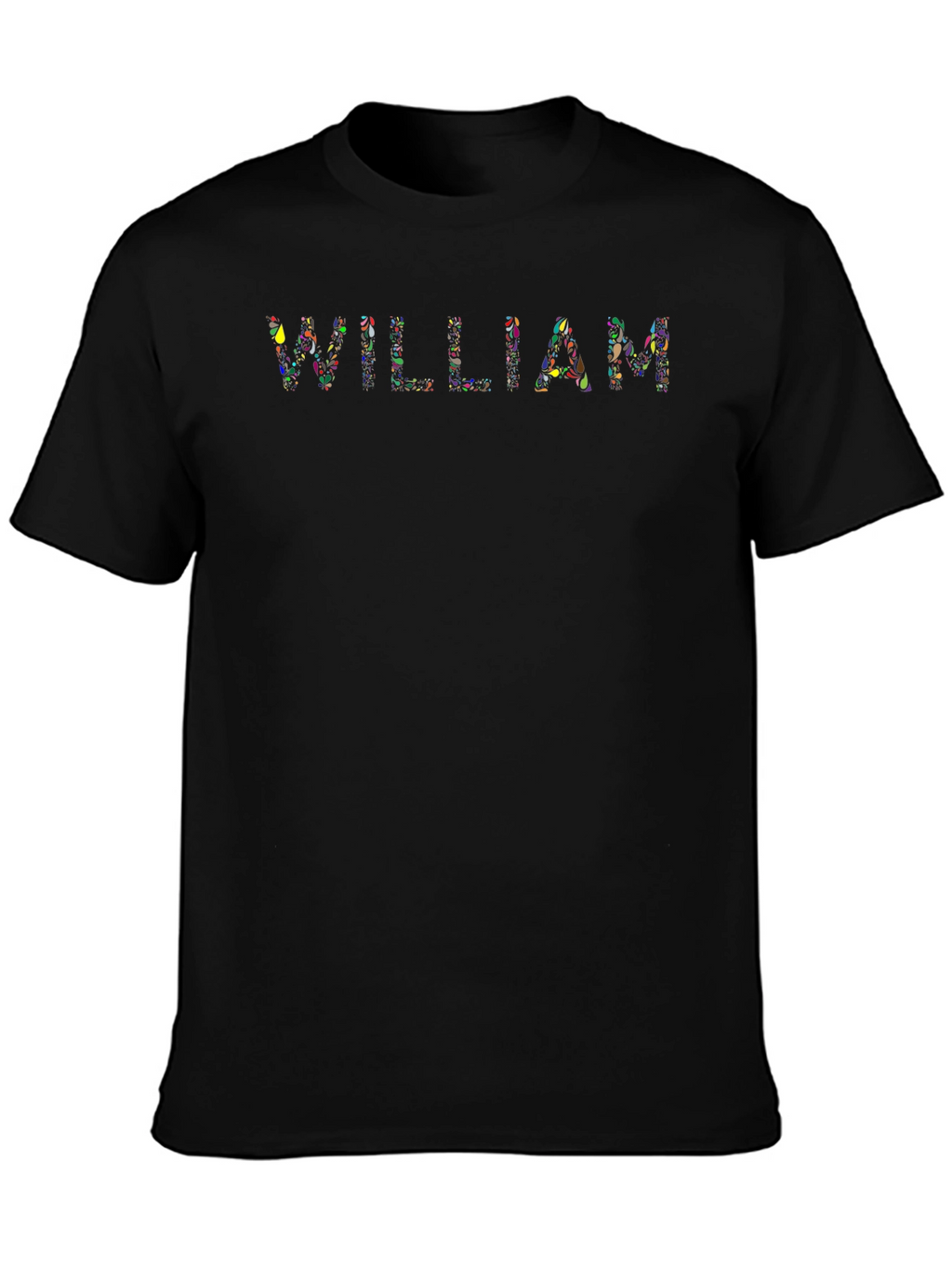 William Floral Text Black T-Shirt