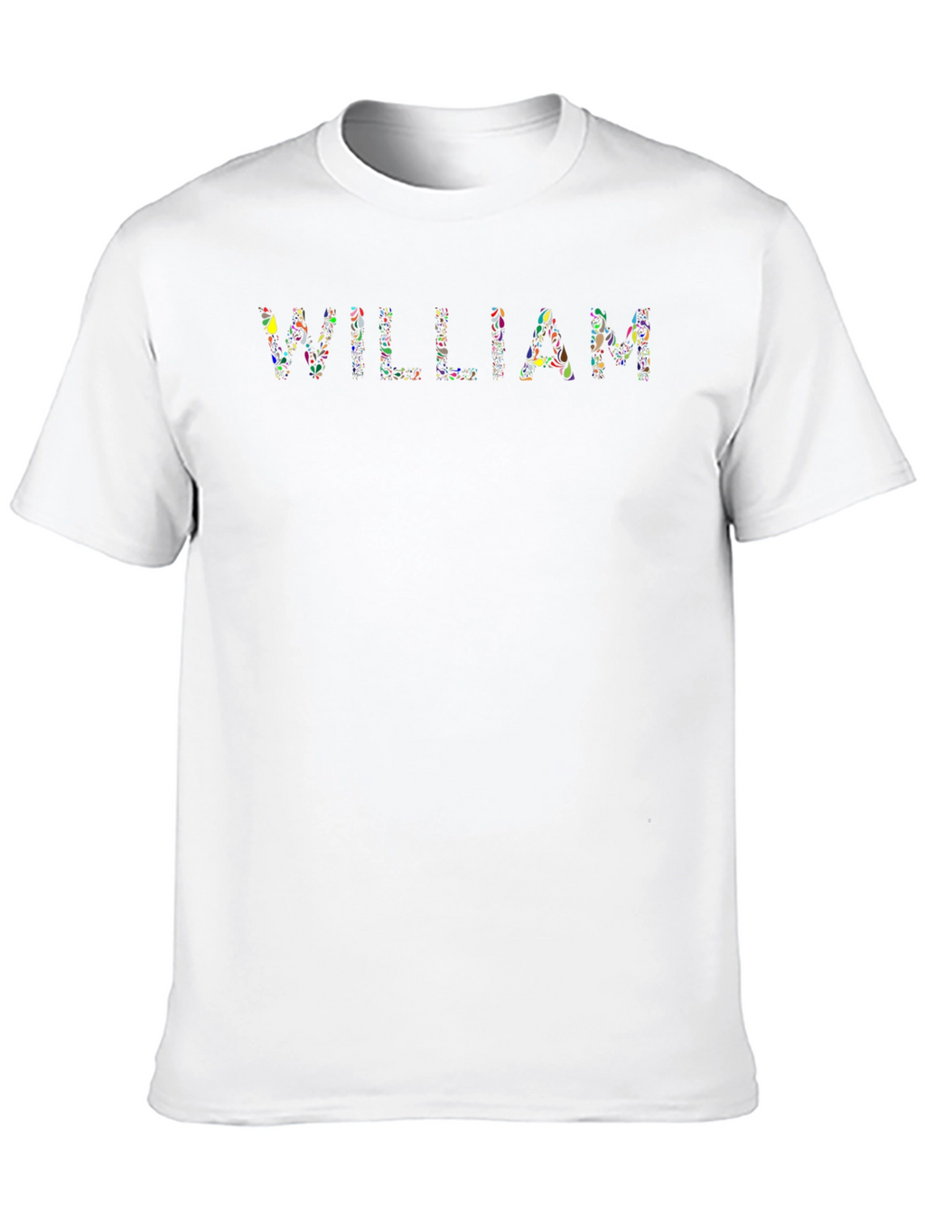 William Floral Text Black T-Shirt