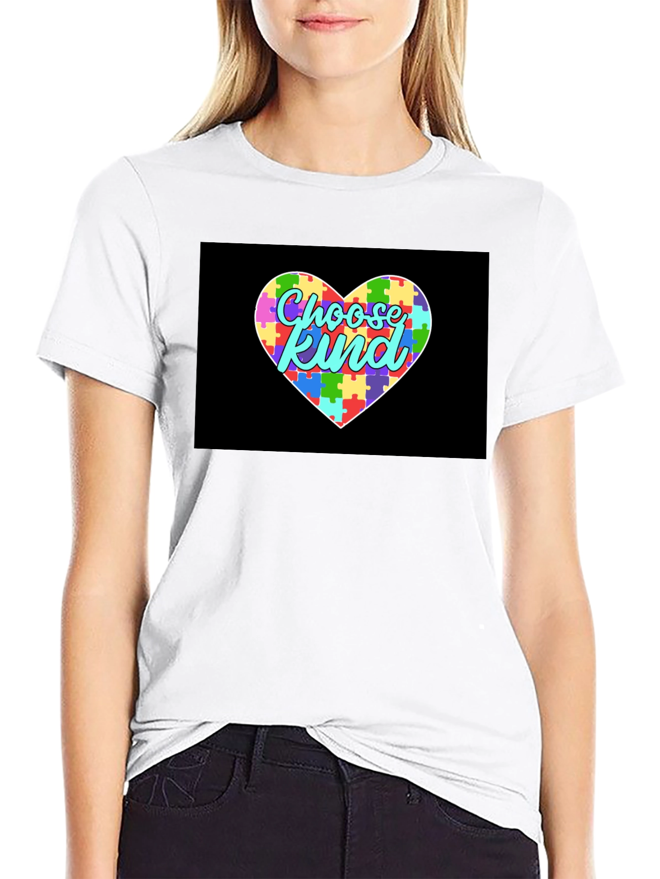 Choose Kind Autism Awareness Puzzle Heart T-Shirt