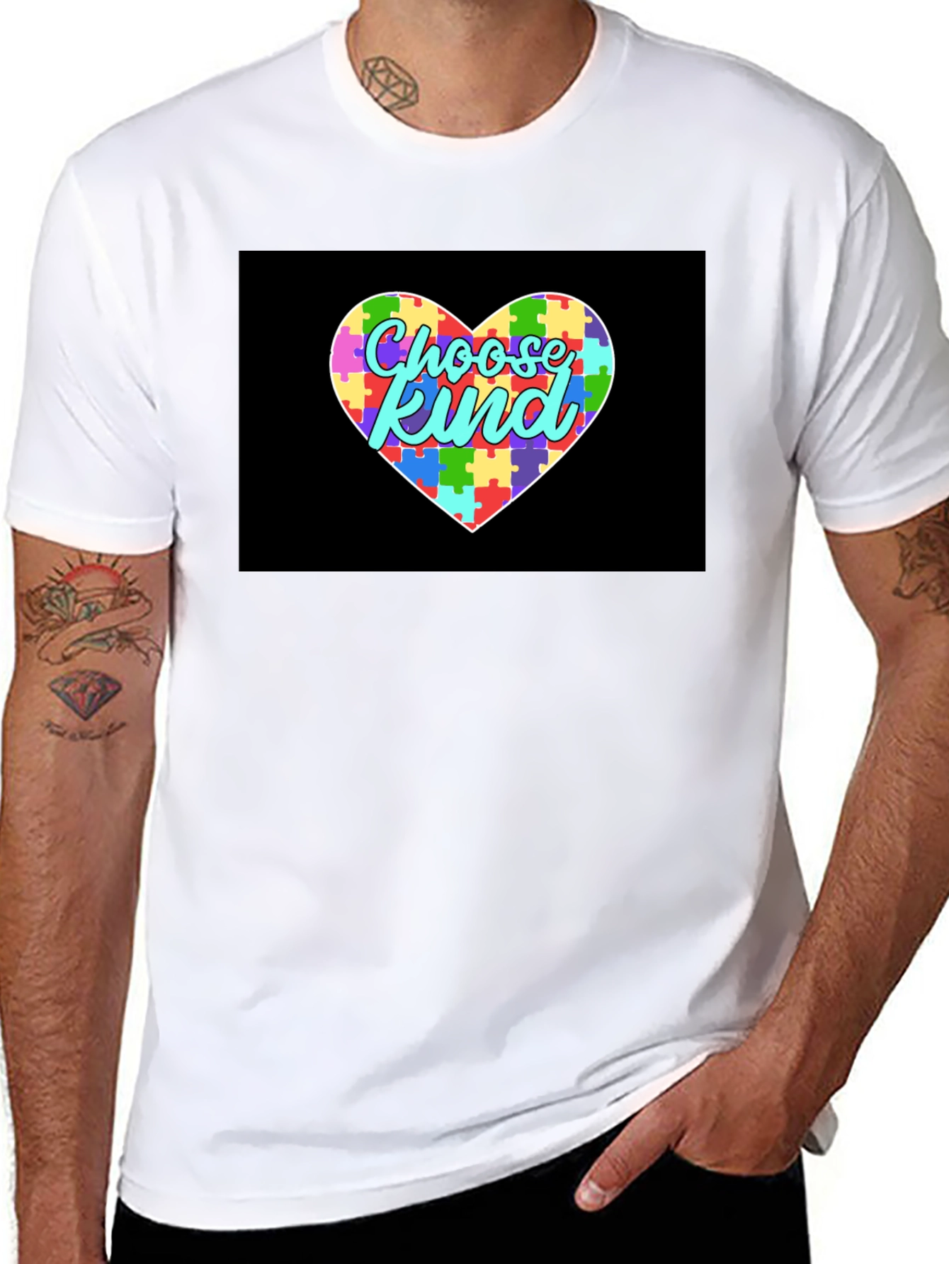 Choose Kind Autism Awareness Puzzle Heart T-Shirt