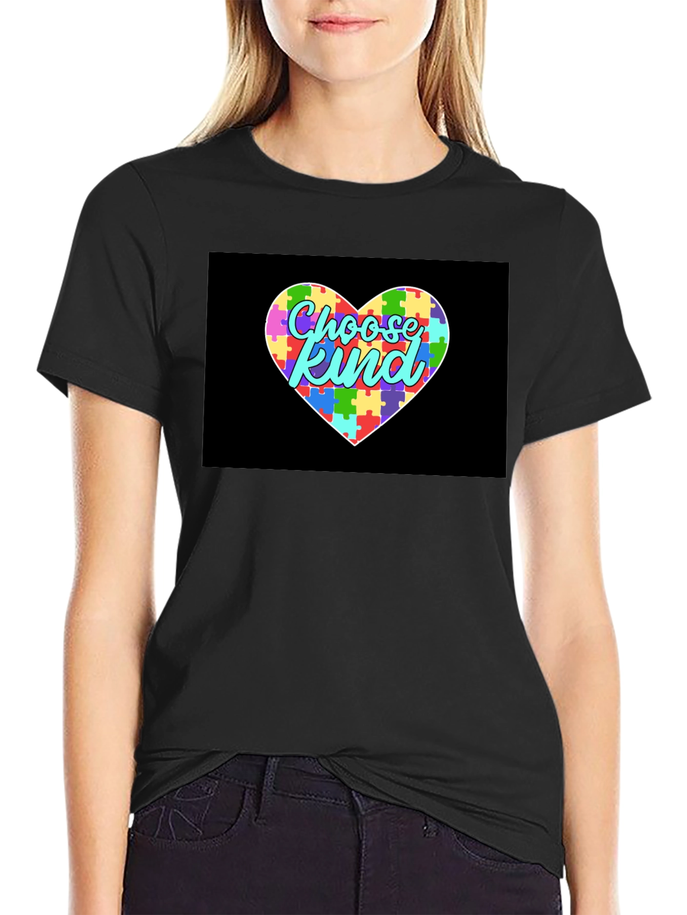 Choose Kind Autism Awareness Puzzle Heart T-Shirt