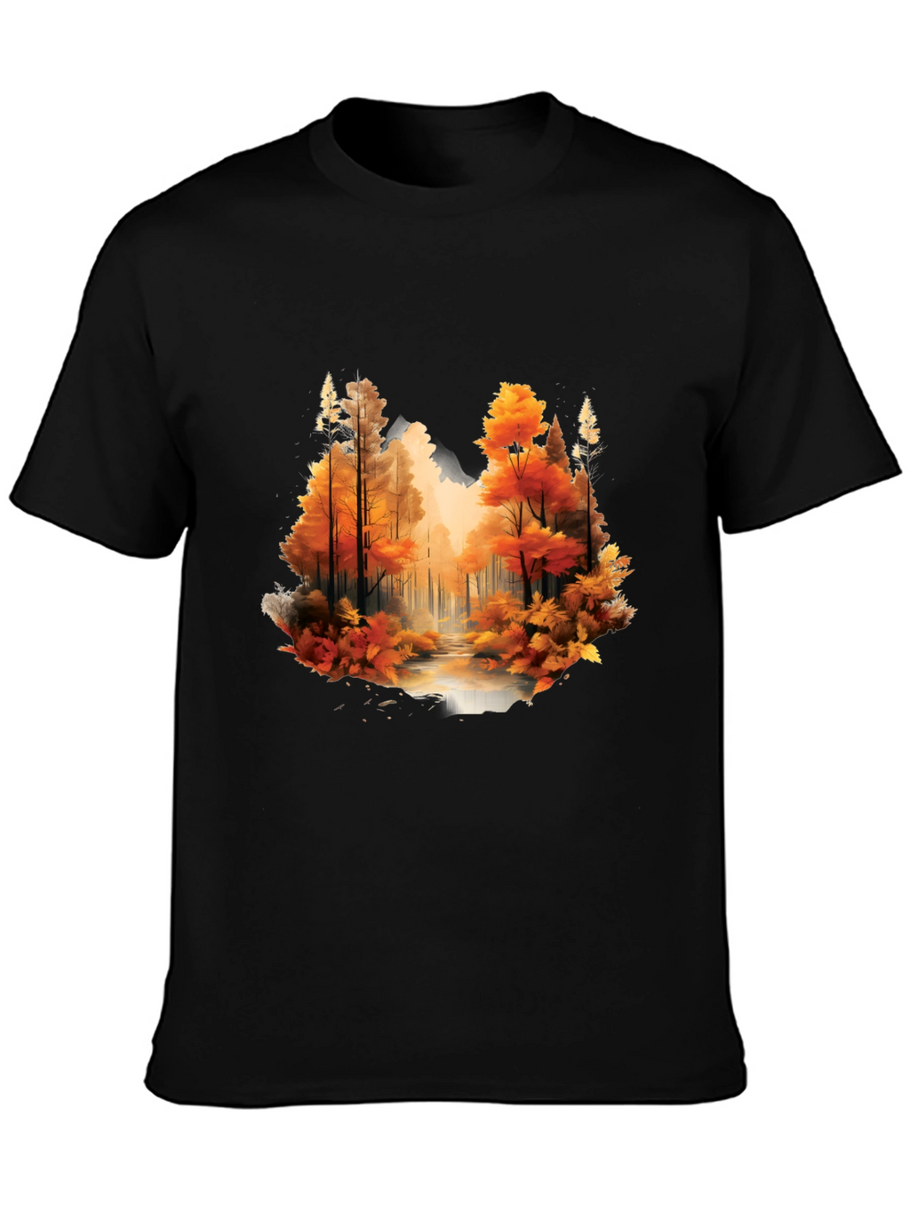 Autumn Forest Black Graphic T-Shirt