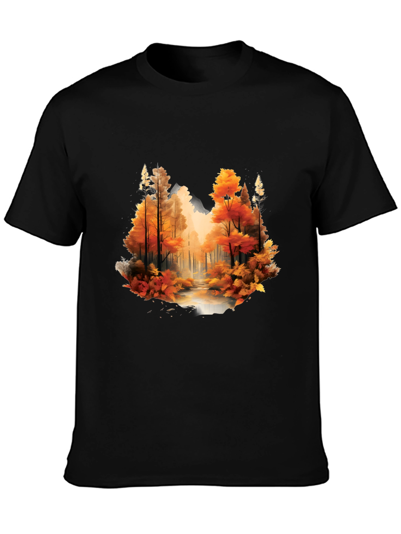 Autumn Forest Black Graphic T-Shirt