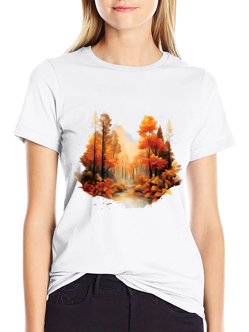Autumn Forest Black Graphic T-Shirt
