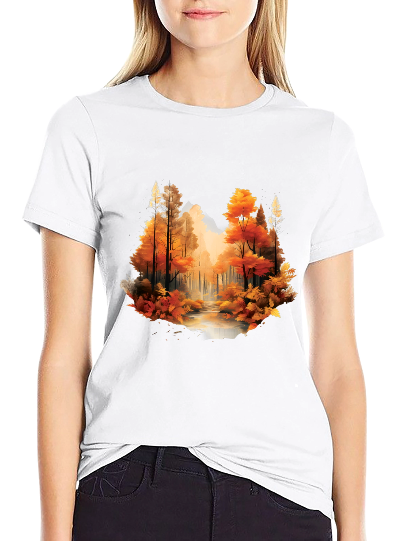 Autumn Forest Black Graphic T-Shirt