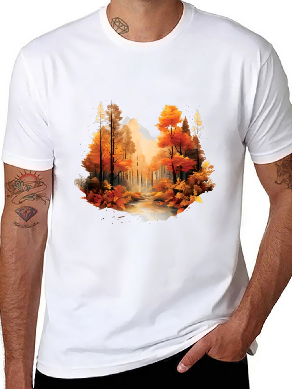 Autumn Forest Black Graphic T-Shirt