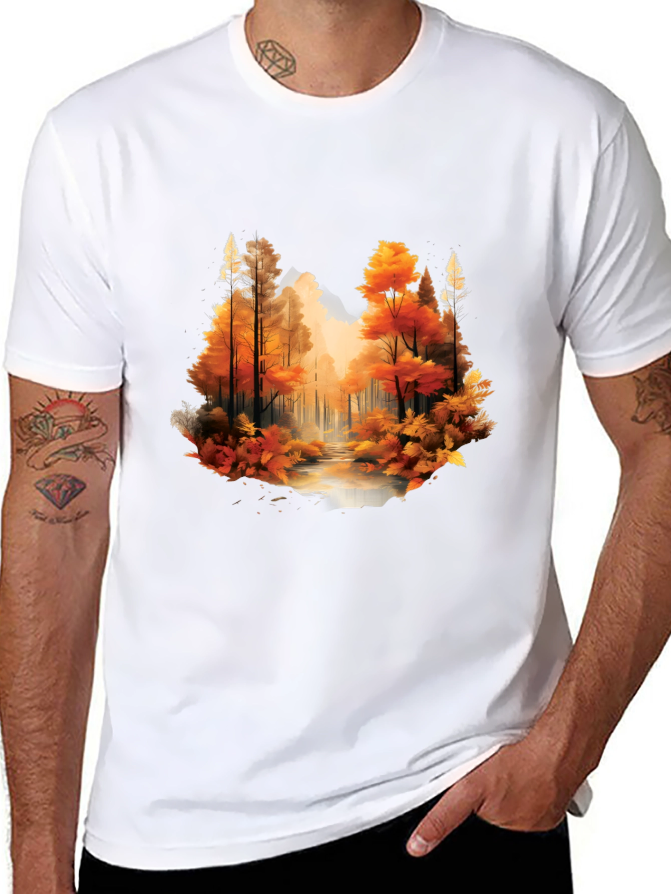 Autumn Forest Black Graphic T-Shirt