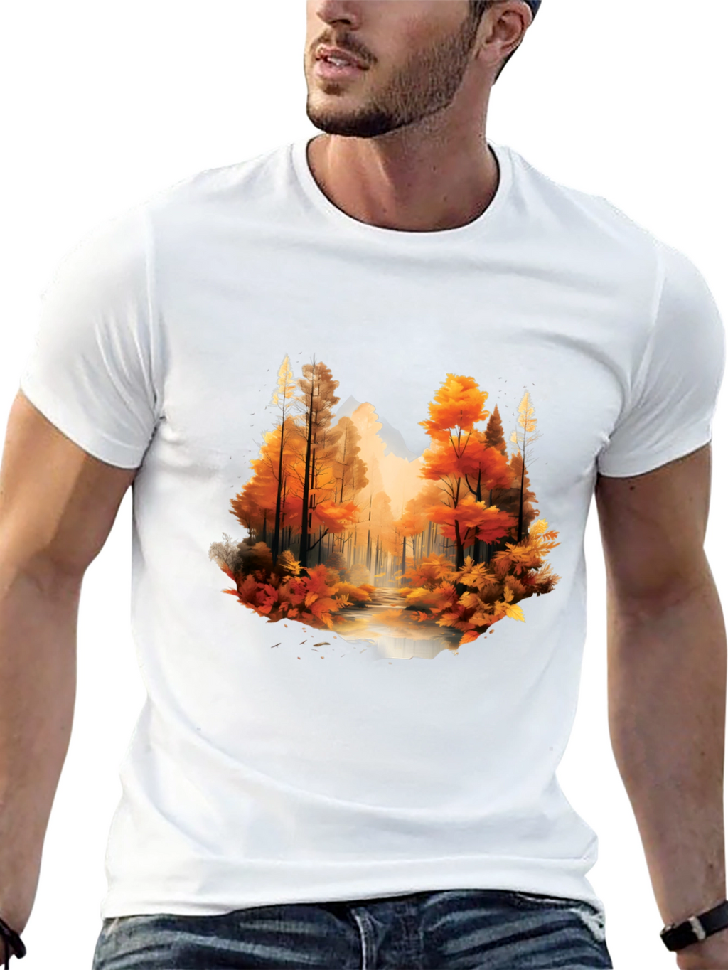 Autumn Forest Black Graphic T-Shirt