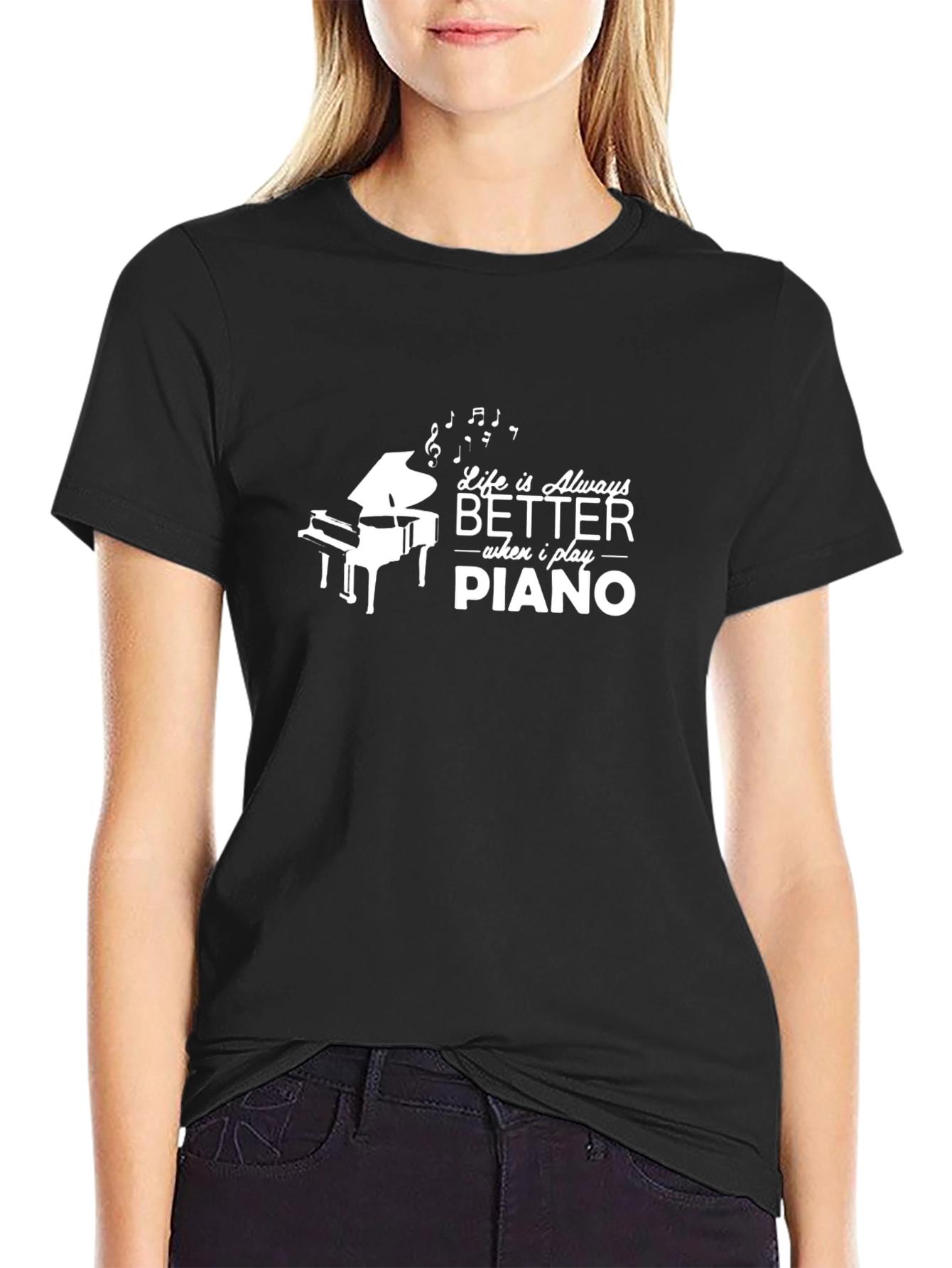 Life is Always Better Piano Graphic Tee