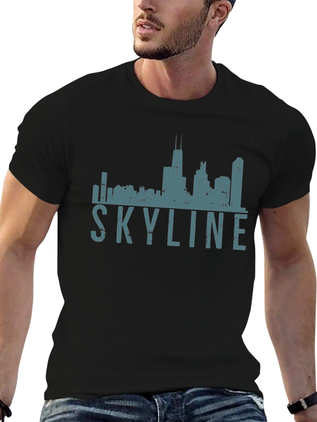 Chicago Skyline Graphic Tee - Black