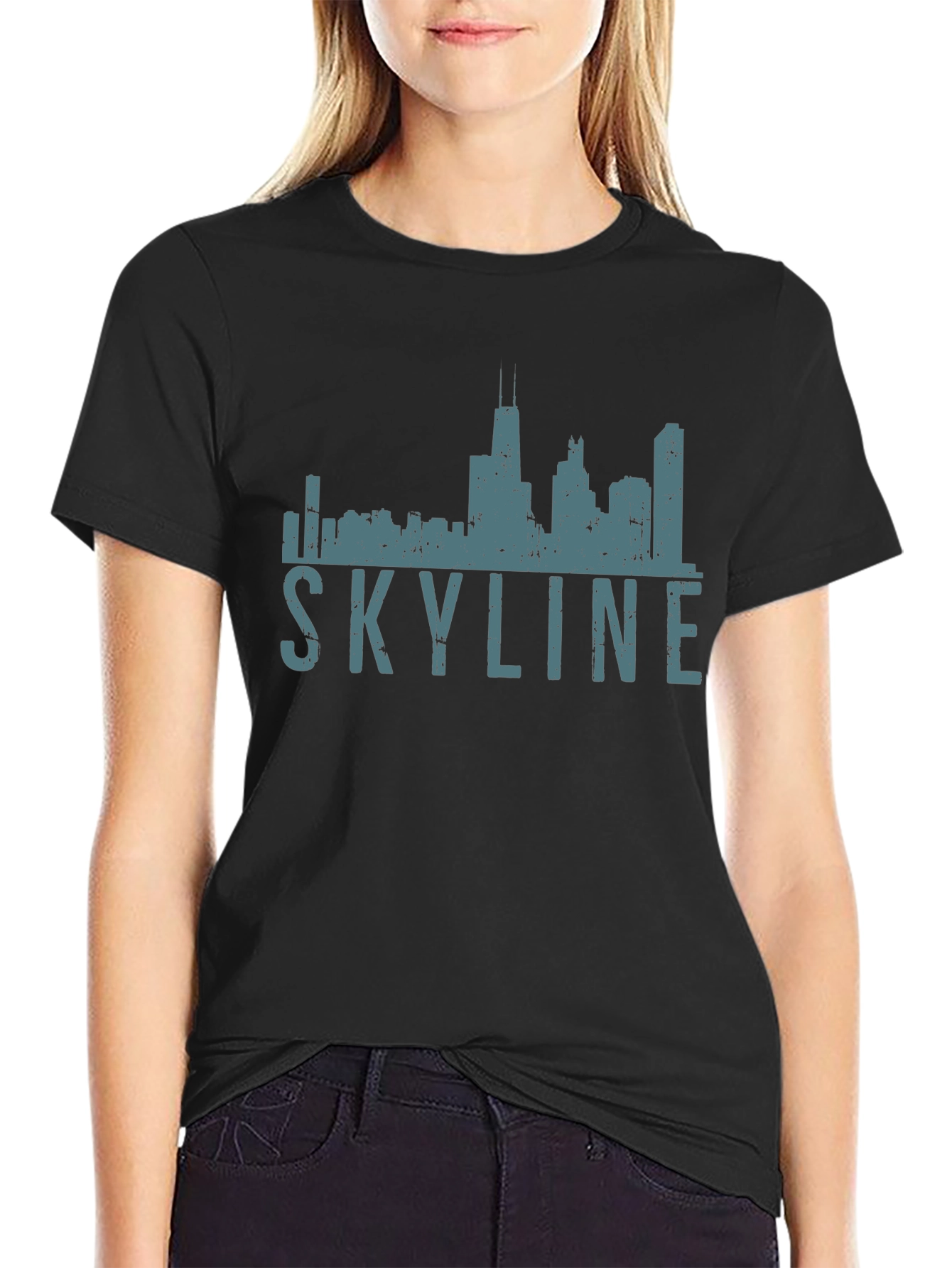 Chicago Skyline Graphic Tee - Black